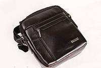 Повсякденна сумка для чоловіків через плече, Jingpin, Чорна, прессшкіра, 23х19х6см