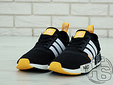 Чоловічі кросівки Adidas NMD R1 x Off-White "Nast" Black/White/Orange BA8860, фото 3