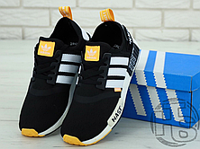 Чоловічі кросівки Adidas NMD R1 x Off-White "Nast" Black/White/Orange BA8860, фото 4