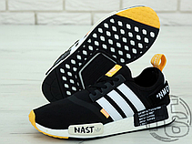 Чоловічі кросівки Adidas NMD R1 x Off-White "Nast" Black/White/Orange BA8860, фото 5