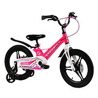 Велосипед двухколесный детский 16 дюймов CORSO Connect (магниевая рама, звоночек, сборка 75%) MG-16504 Розовый