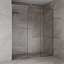 Скляна душова перегородка зі штангою уздовж скла прозора, фото 2