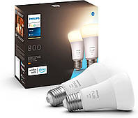 Philips 800 Hue White E27 Twin Pack 2 x 805 lm, затемнение, теплый белый свет,