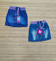 Підліткова мініспідниця з кишенями джинс-котон для дівчинки 8-12 років, колір уточнюйте під час замовлення