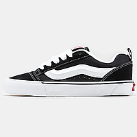 Кроссовки мужские и женские Vans Knu Skool Black White / кеды Ванс черные белые