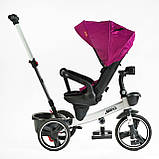 Дитячий триколісний велосипед — коляска Best Trike Marco 9155 / 365-18 з батьківською ручкою Рожевий, фото 5