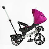 Дитячий триколісний велосипед — коляска Best Trike Marco 9155 / 365-18 з батьківською ручкою Рожевий, фото 8