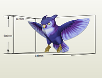 PaperKhan конструктор із картону 3D сова філін птиця Пташка Паперкрафт Papercraft набір для творчості іграшкової