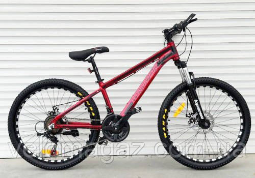 Велосипед алюмінієвий гірський TopRider-680 26" червоний + крила в подарунок