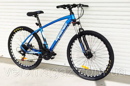 Велосипед  алюмінієвий на пром-підшипникахTopRider-777 колеса 27,5", рама 17", синій + крила у подарунок