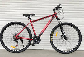 Велосипед  алюмінієвий на пром-підшипникахTopRider-680 колеса 29", рама 19", червоний + крила у подарунок