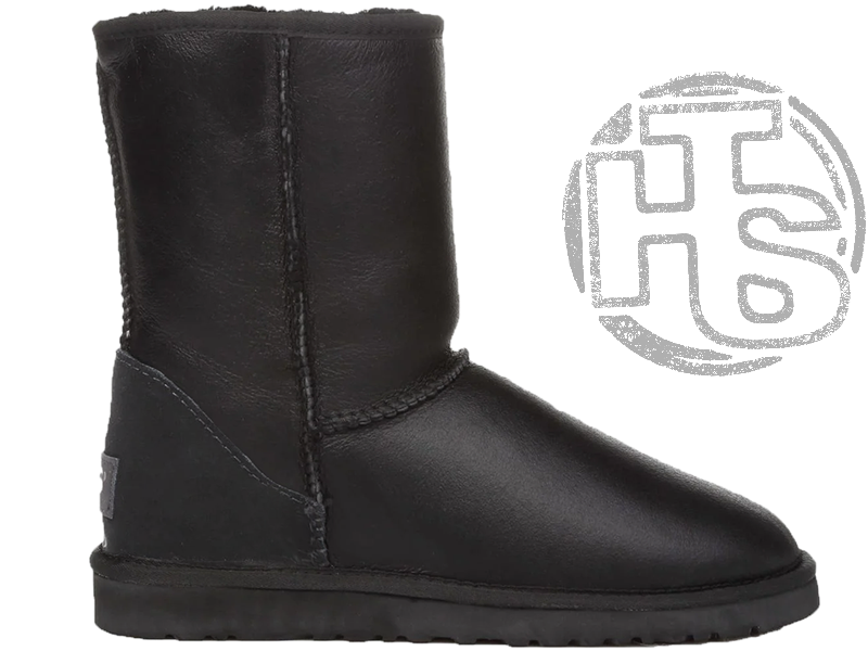 Мужские ботинки UGG Classic Short Leather Boot Black 1016559 - фото 1 - id-p2111337159