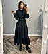 Жіноча довга вельветова сукня з поясом, фото 7