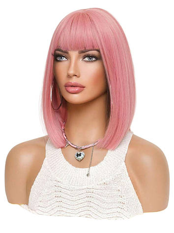 Перука рожева каре, термоволокно XOUJE, фото 1