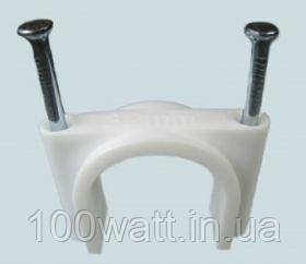 Скоба кабельна кругла пластикова D30, фото 1