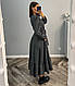Жіноча довга вельветова сукня з поясом, фото 6
