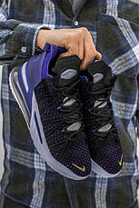 Чоловічі кросівки Nike LeBron18 Lakers Black White Purple ALL07914, фото 3