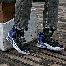 Чоловічі кросівки Nike LeBron18 Lakers Black White Purple ALL07914, фото 6