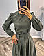 Жіноча довга вельветова сукня з поясом, фото 10