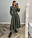 Жіноча довга вельветова сукня з поясом, фото 9