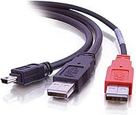 Двойной кабель USB 2.0 A Male to Standard B Male Y