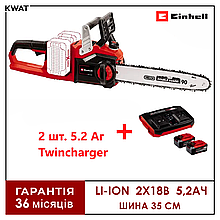 Пила цепная аккумуляторная Einhell GP-LC 36/35 Li Шина 35 см АКБ Li-ion 2 шт 18 В 5,2 Ач ЗП