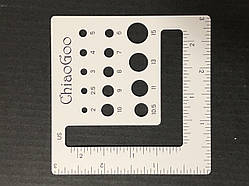 Лінійка ChiaoGoo зі шкалою розмірів спиць-квадрат 7,5 см  1091-3