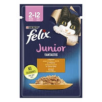 Консервированный корм Felix Fantastic Junior с курицей в желе для котят 85 г