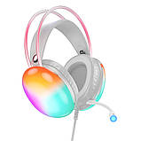 TU TU Наушники накладные Hoco W109 игровые с LED подсветкой Jack 3.5 white, фото 3