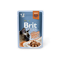 Консервированный корм Brit Premium Филе индейки в соусе для кошек 85 г