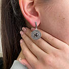 Срібні сережки підвіски жіночі з камінням "Фортуна" Стильні срібні сережки з цирконом, фото 5