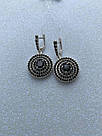 Срібні сережки підвіски жіночі з камінням "Фортуна" Стильні срібні сережки з цирконом, фото 2