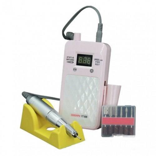 Портативний фрезер для нігтів Nail Drill YT-928 акумуляторний з індикатором заряду на 35 000 обертів.