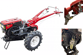 Мотоблок дизельний червоний без плуга Forte МД-81 LUX, 195 мм, 5 л, 8 к.с