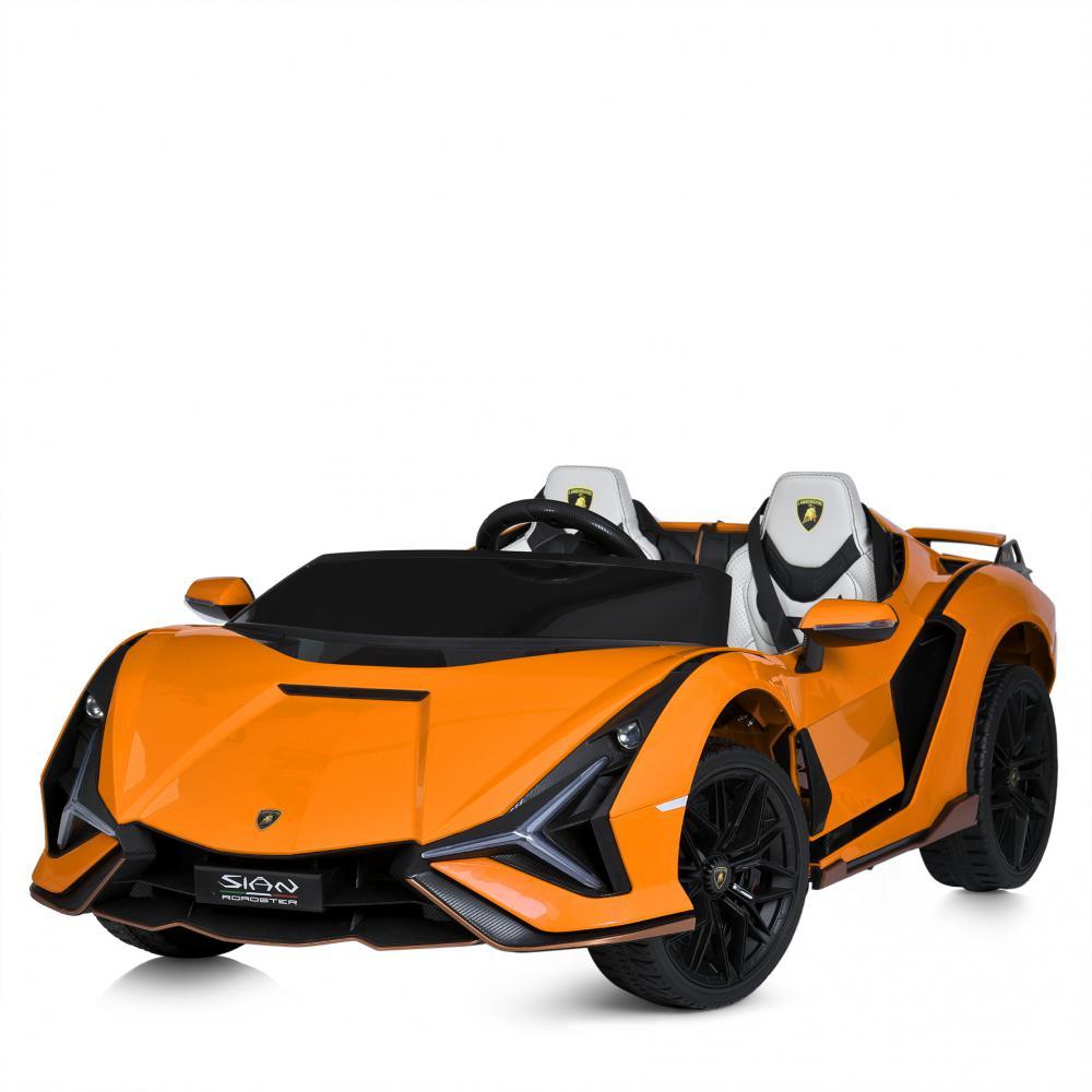 Електромобіль Lamborghini дитячий (4 мотори 30W, акумулятор 12V14AH, пульт 2,4G) Bambi M 5072EBLR-7 Помаранчевий, фото 1