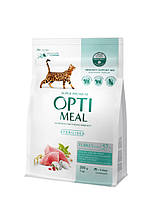 Сухой корм Optimeal Adult Cat Sterilised Turkey With Oat Сухой корм для стерилизованных кошек и кастрированных