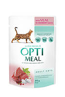 Консервированный корм Optimeal Adult Cats Veal in Cranberry sauce Влажный корм для взрослых кошек с телятиной
