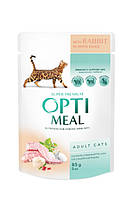 Консервированный корм Optimeal Adult Cats Rabbit in White sauce Влажный корм для взрослых кошек с кроликом в
