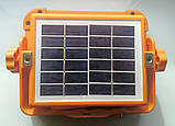 Прожектор акумуляторний світлодіодний на сонячній батареї TURBO-200 200 Вт 1466Lm USB шнур і захисний чохол, фото 7