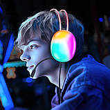 TU  TU Наушники накладные Hoco W109 Plus игровые с LED подсветкой USB black, фото 8