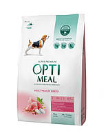 Сухой корм Optimeal Adult Dogs Medium Turkey Сухой корм для взрослых собак средних пород – индейка 12 кг