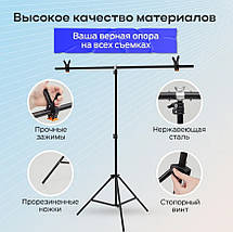 Тримач для фону, стійка для фону, кріплення для фотофона Т-подібна 200*150CM, Puluz, чорна, фото 4