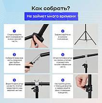 Тримач для фону, стійка для фону, кріплення для фотофона Т-подібна 200*150CM, Puluz, чорна, фото 5