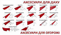 Добірні елементи жерстяні вироби, покрівля, фасад, підшиття, паркан