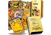 Набор коллекционных карт покемон TCG золотые 55 штук, с редкими натуральными картинками