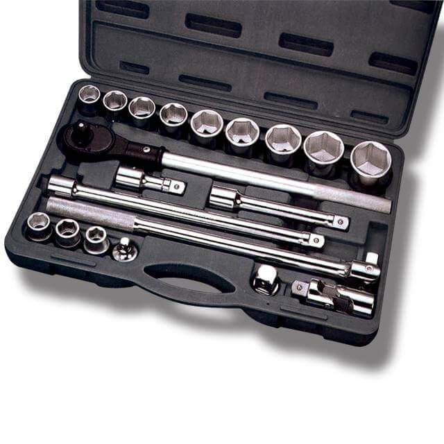 Набір інструментів професійний 3/4", 20 од. (гол. 19-50 мм) пластиковий кейс INTERTOOL ET-6023