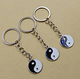 Брелок інь-янь чорне і біле амулет тай чі, фото 4
