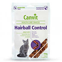 Витамины и добавки Canvit Hairball Control Полувлажные функциональные лакомства для кошек 100 гр.