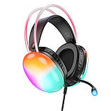 TU TU Наушники накладные Hoco W109 игровые с LED подсветкой Jack 3.5 black, фото 3