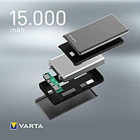 VARTA Power Bank 15 000 mAh, Fast Energy with 4 Ports (1 x Micro USB, 2 x USB 3.0, 1 x USB C), фото 3